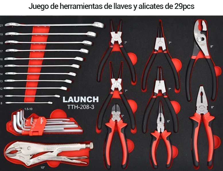 CARRO DE HERRAMIENTAS REPARACION RAPIDA 208PZS LAUNCH TTH-208 - Image 4