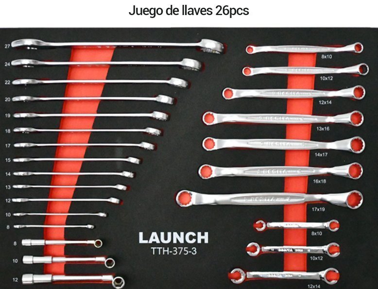 CARRO DE HERRAMIENTAS MECANICAS DE 375 PIEZAS LAUNCH TTH-375 - Image 4